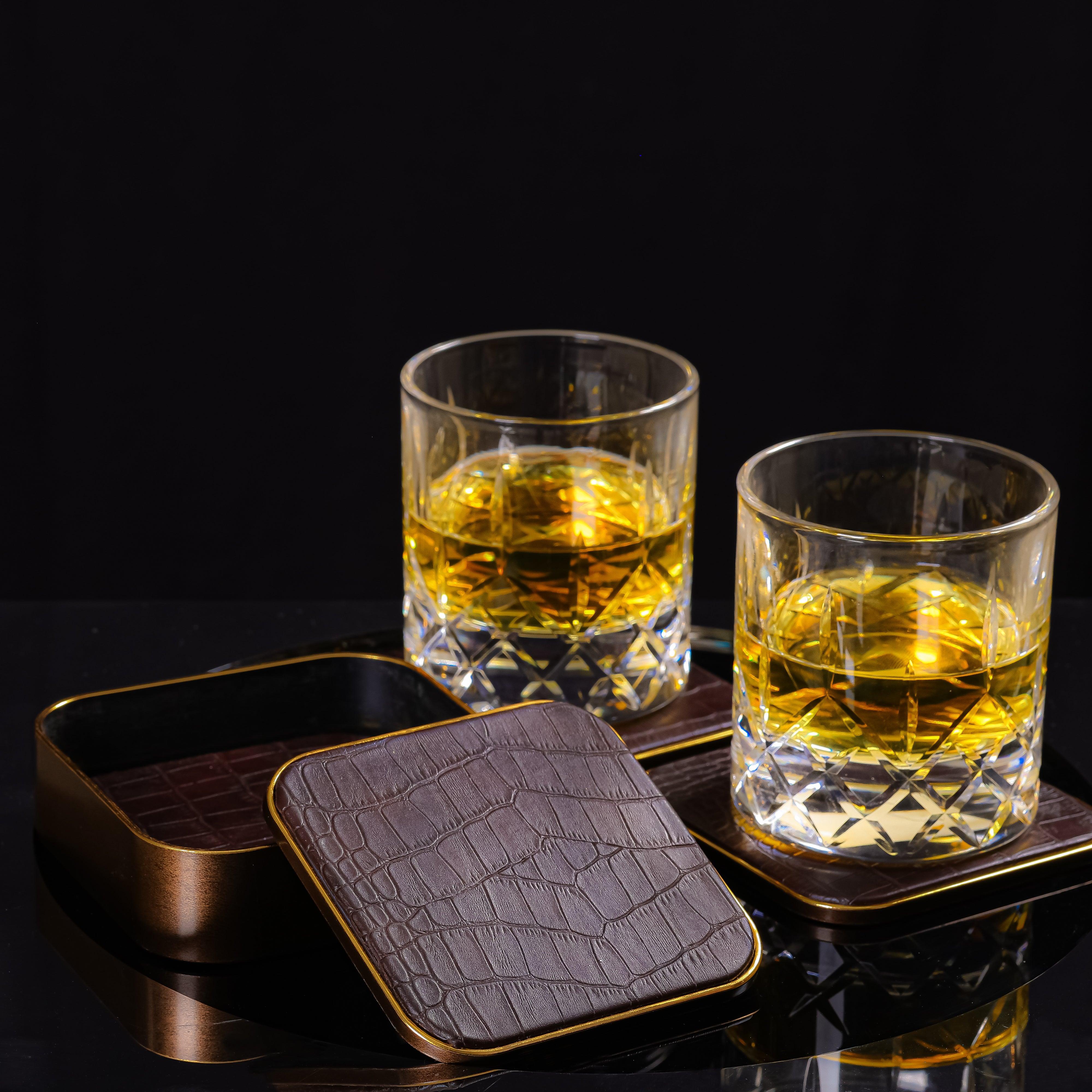 Brown Royal Round Coasters