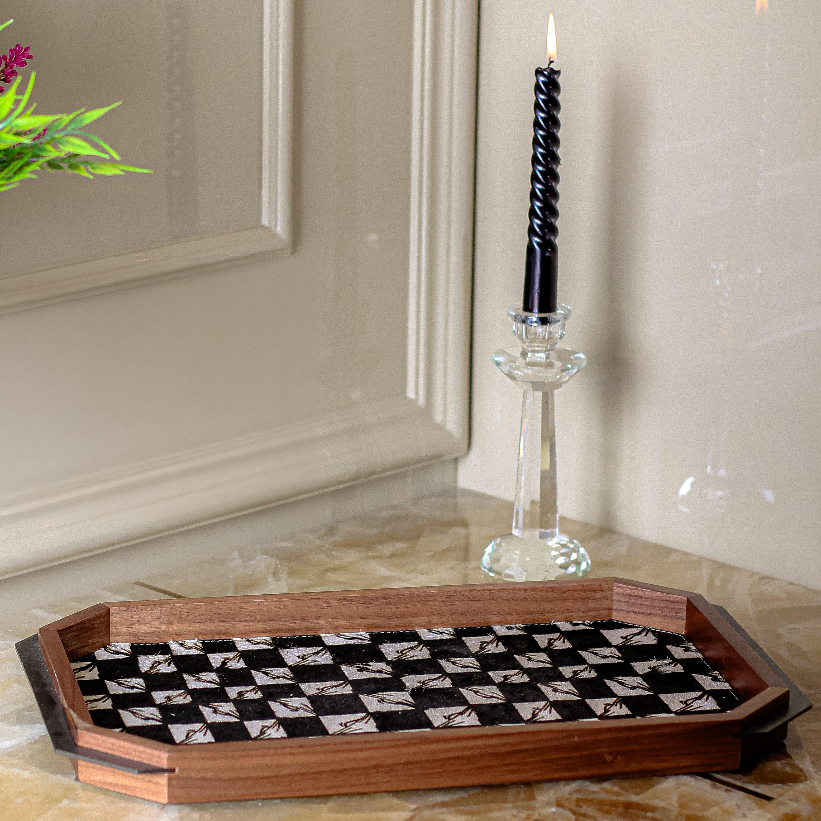 Black And White Checkered Tray