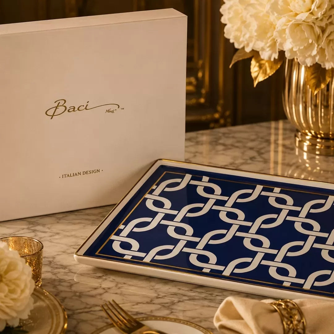 Infinity Blue Gourmet Tray Rect 31x24