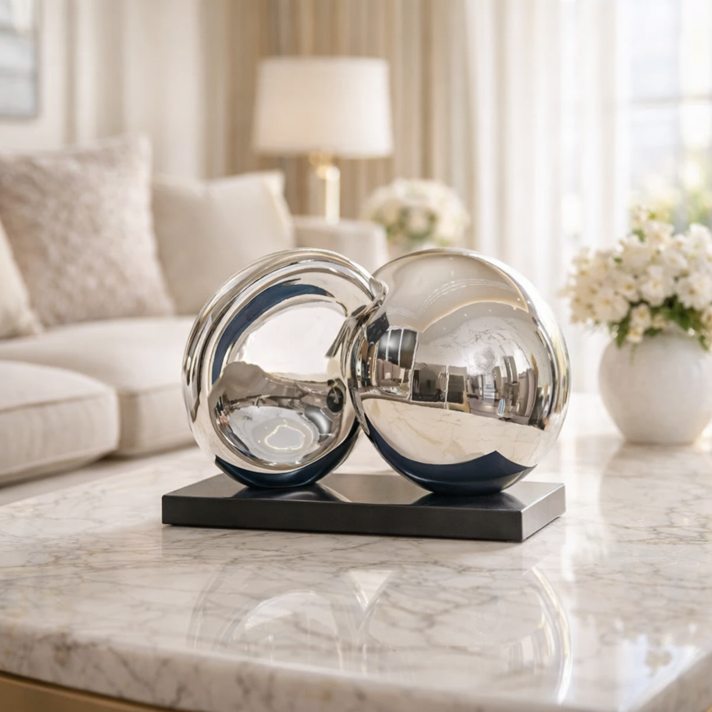 Intersecting Silver Decor Object