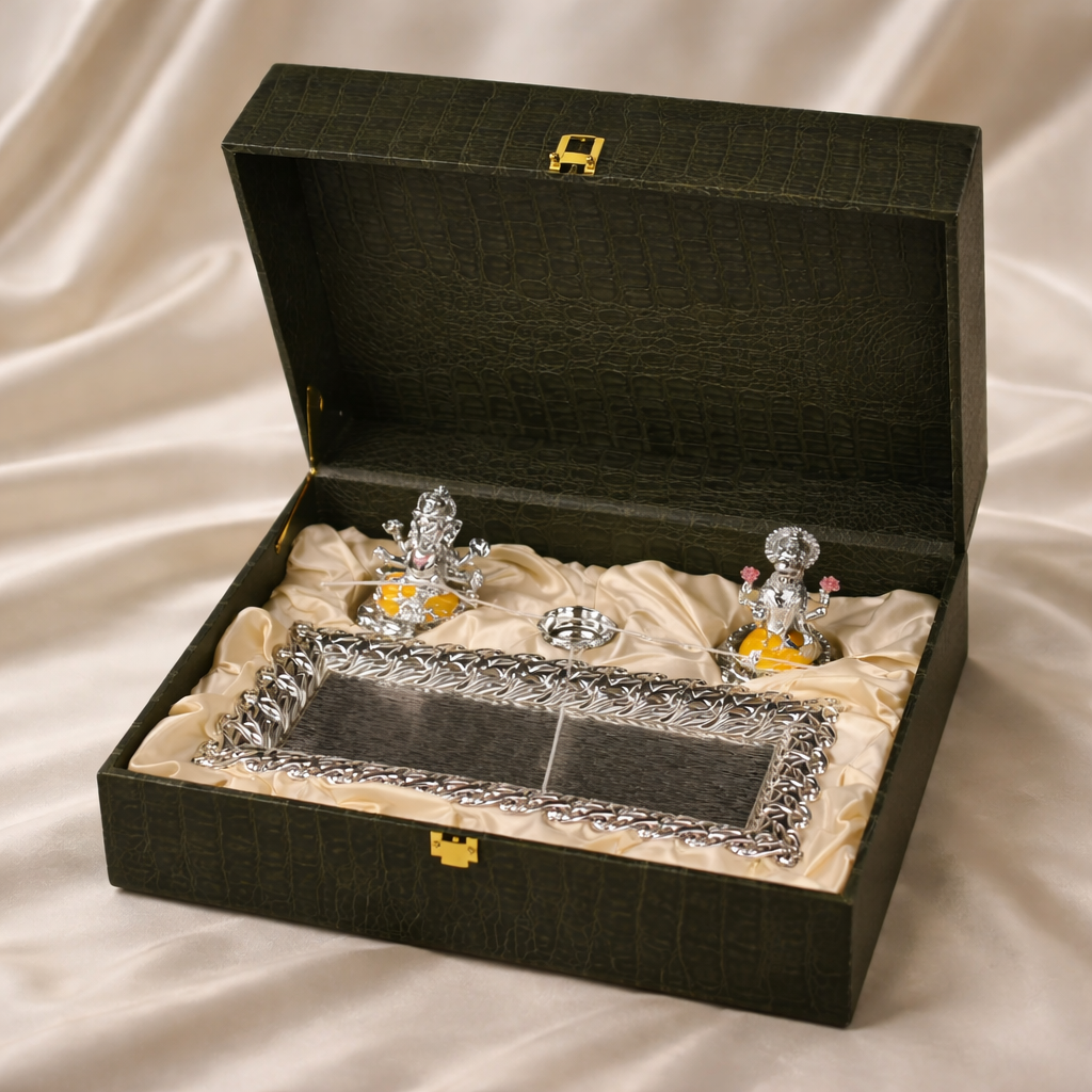 Lakshmi Ganesh Pooja Set with Tray