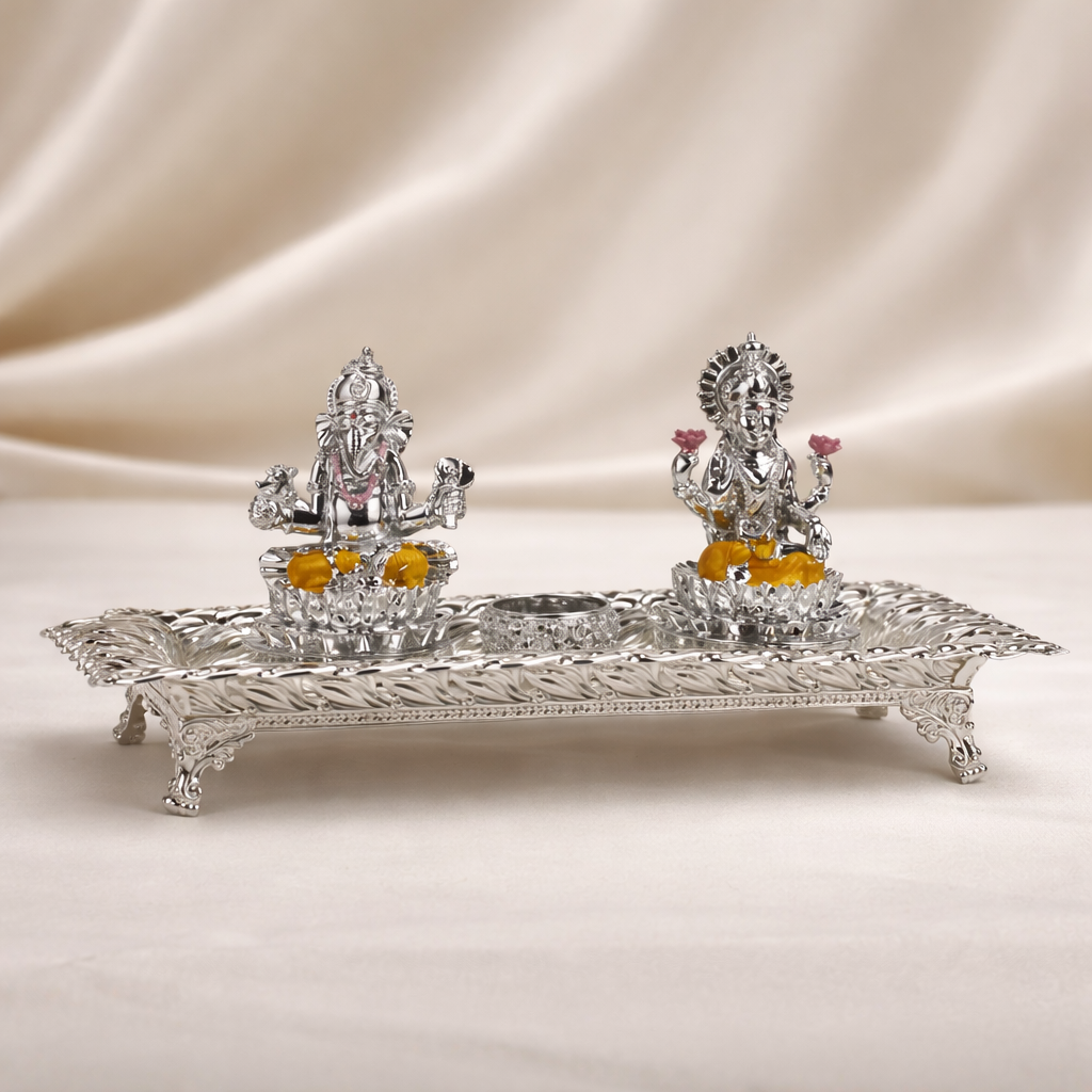 Lakshmi Ganesh Pooja Set with Tray