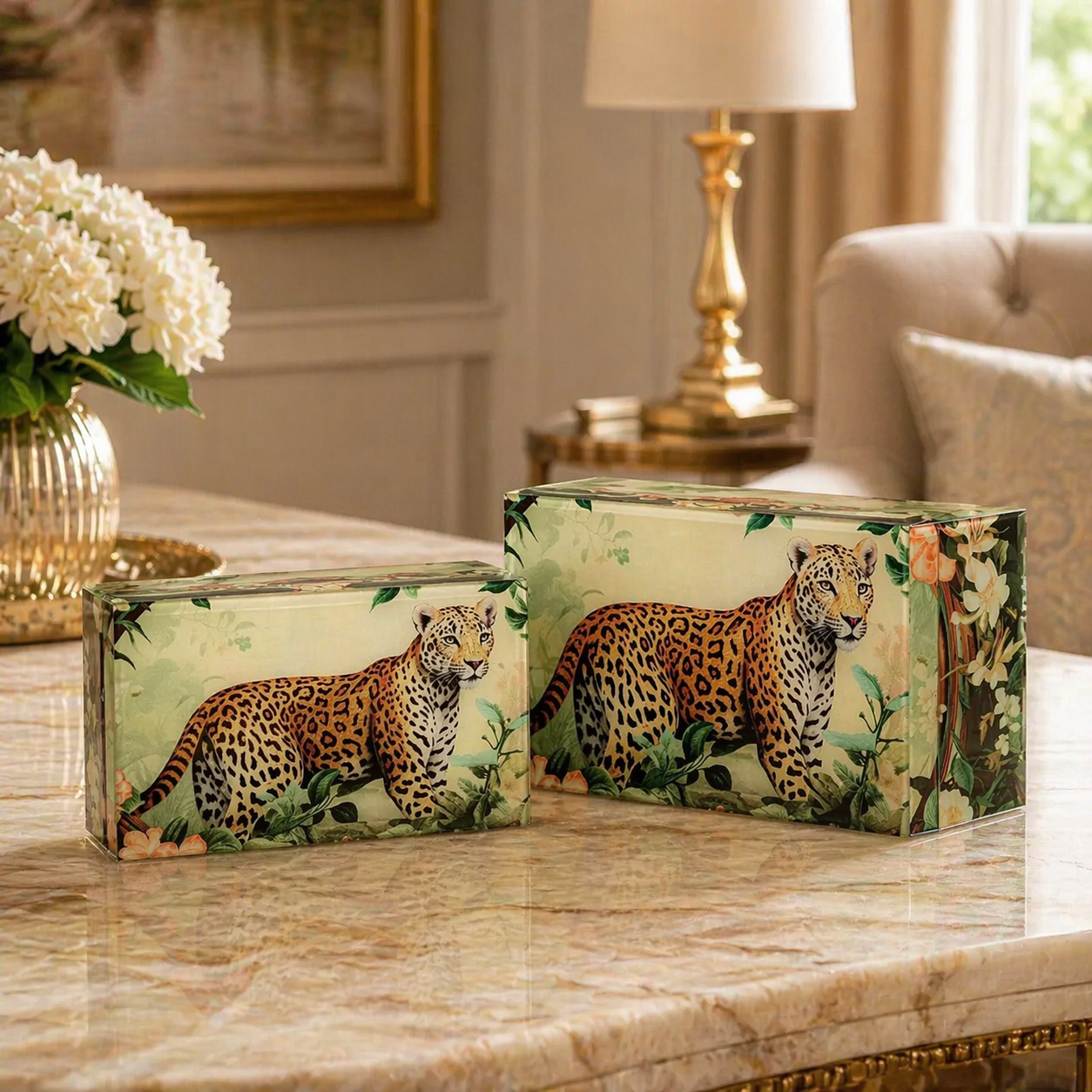 Leopard Storage Organiser -  Set Of 2