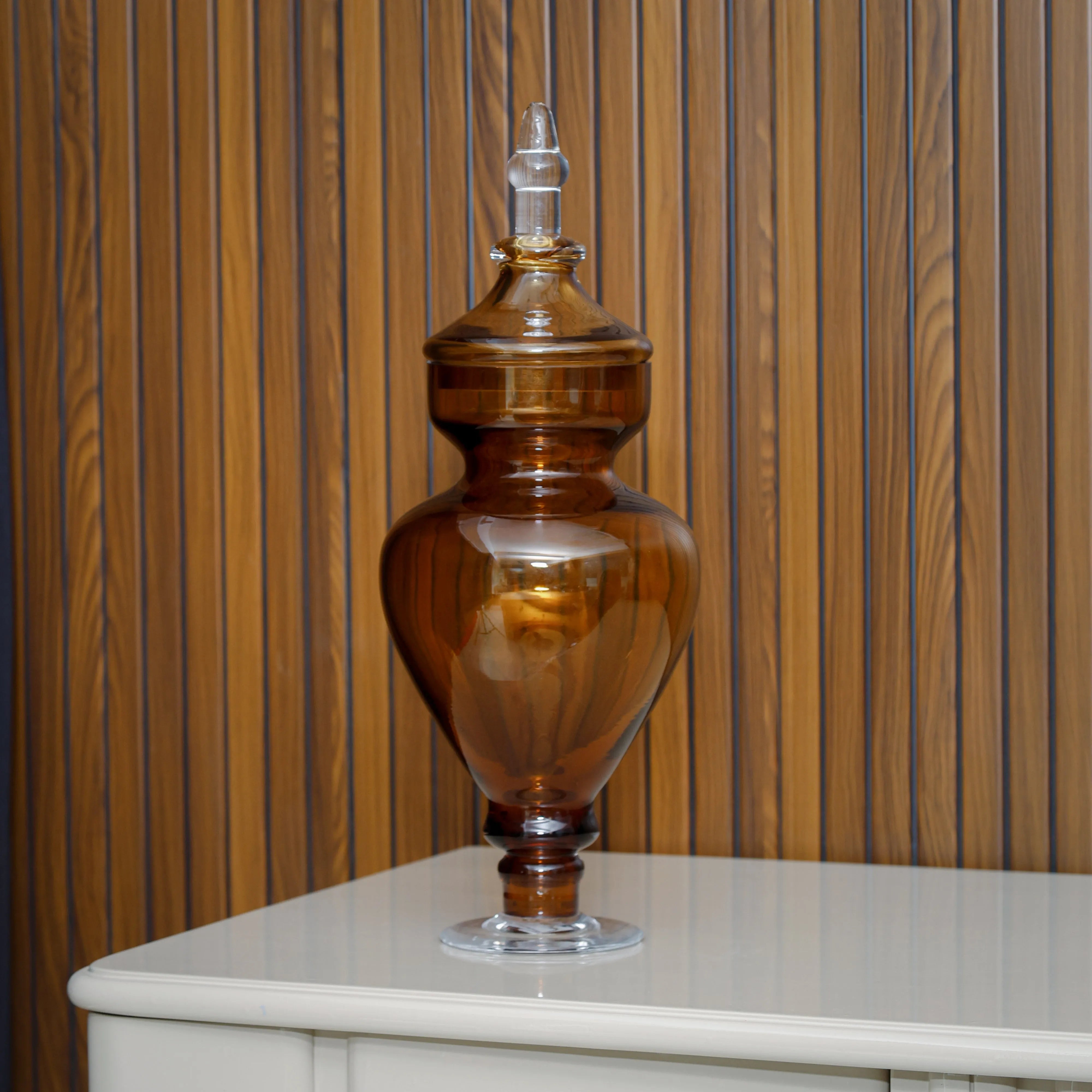 Azzura Brown Luxury Vase With Lid