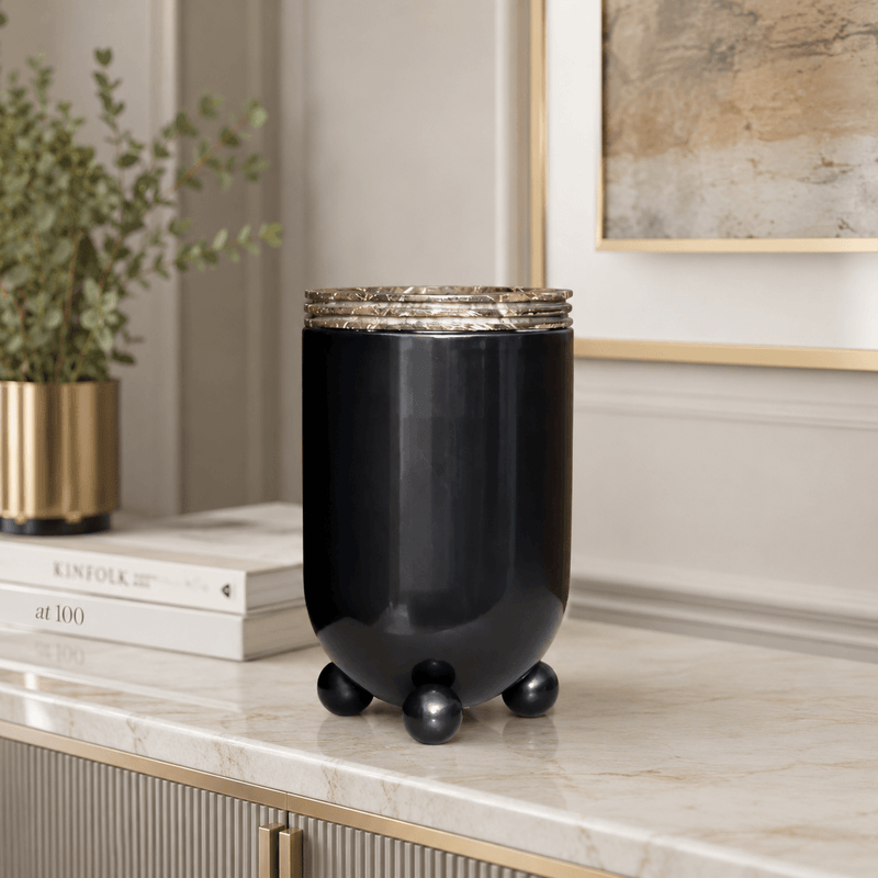 Marble & Brass Tall Flower Vase — image 2