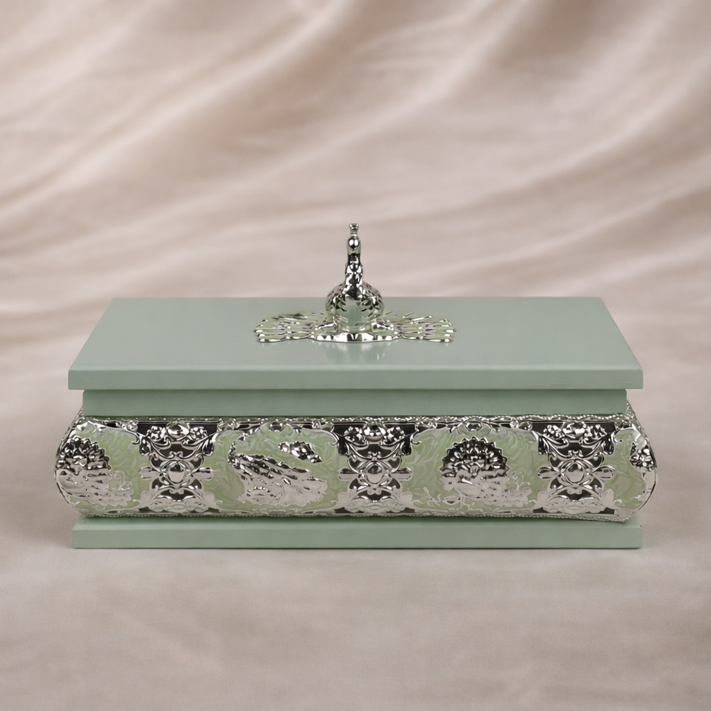 Peacock Enameled Box