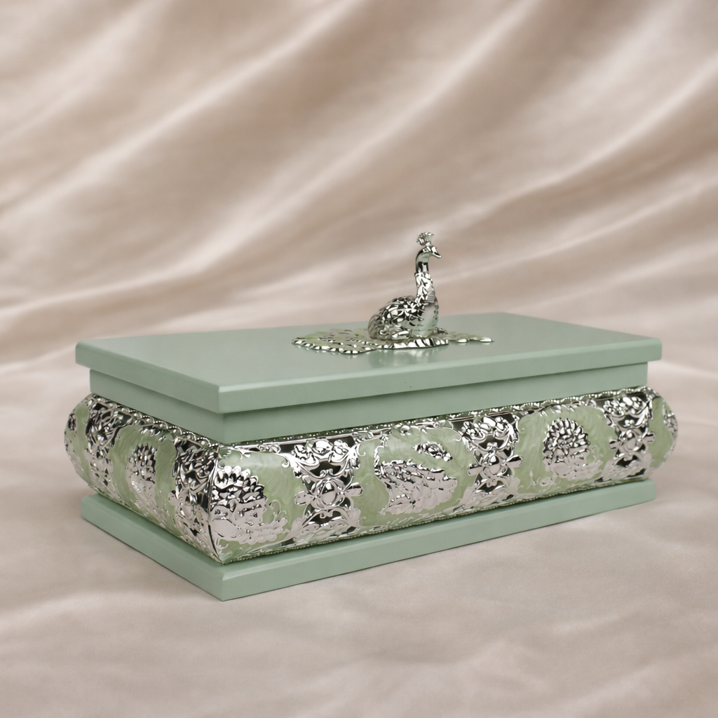 Peacock Enameled Box