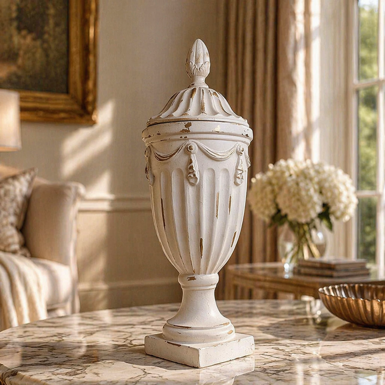 Pedestal Vase with Lid