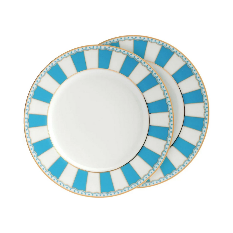 Noritake Carnivale Light Blue 2-Piece Cake Plate Set — image 1