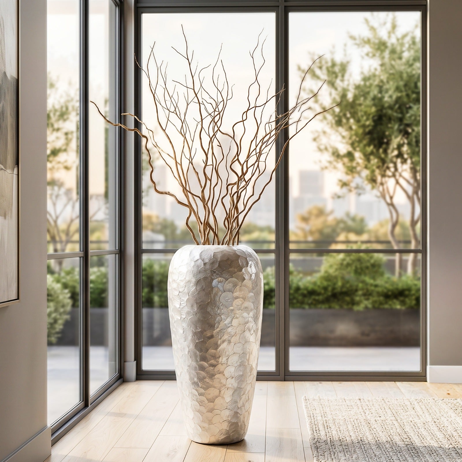 Silver Pearl Shell Planter - Large (63.5cm)