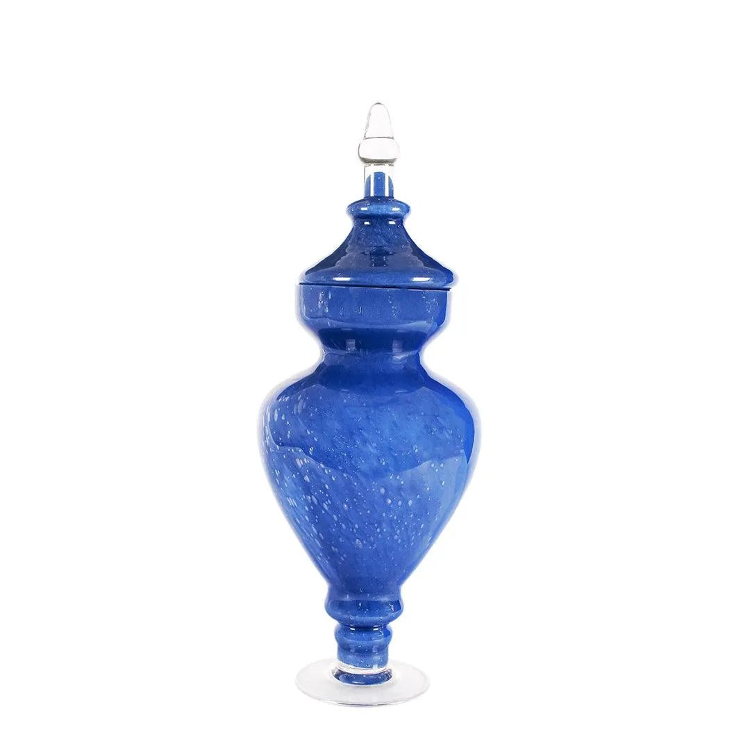 Vases Allure Blue Short Vase with Lid - Daamaira Home and Living Ltd
