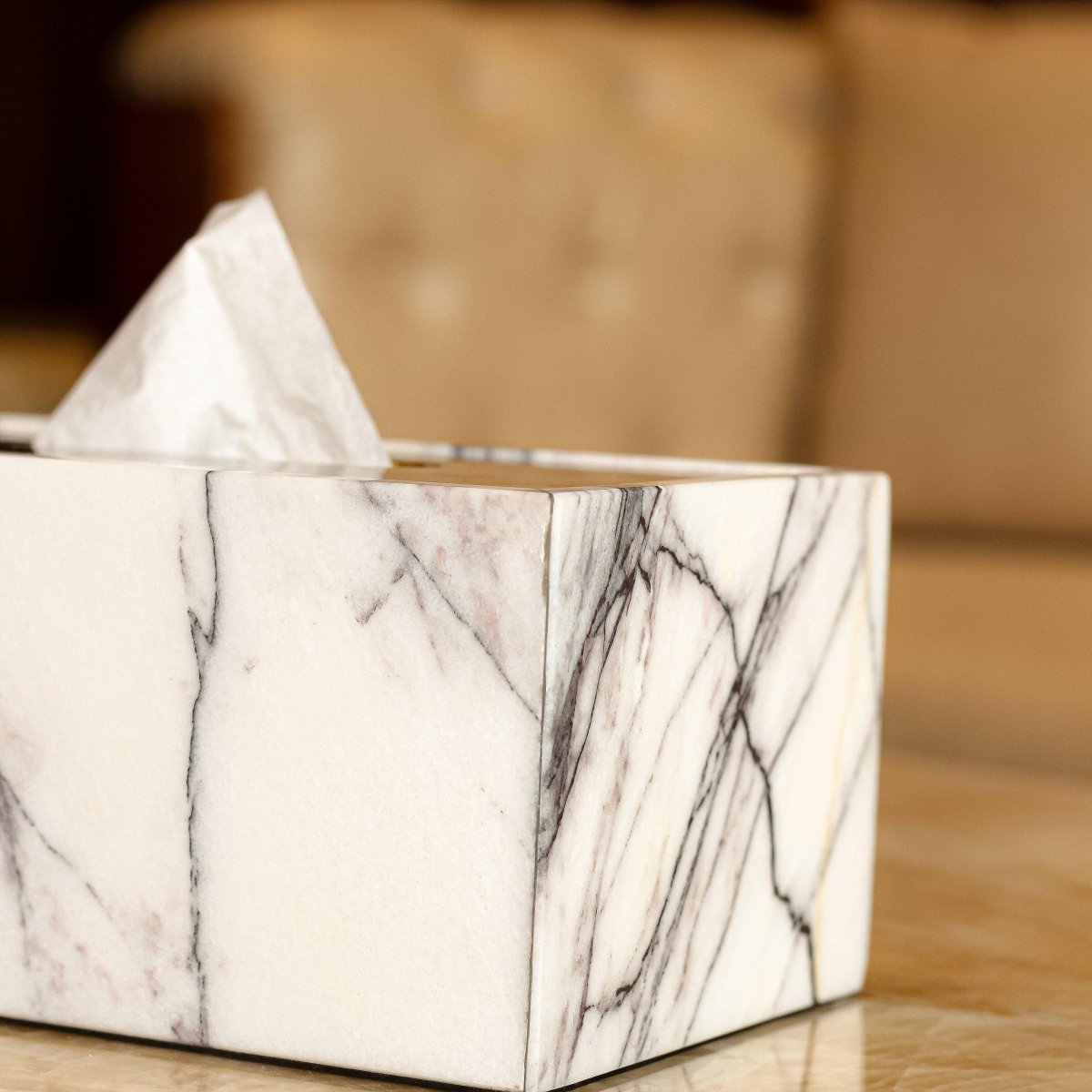 Tissue Box Arabescato Tissue Box - Daamaira Home and Living Ltd