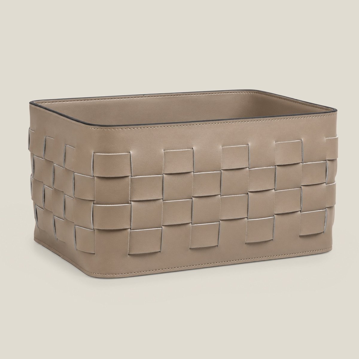 Wicker Storage Box Aubrey Leather Basket - Daamaira Home and Living Ltd