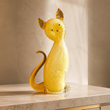Murano Glass Golden Cat Sculpture — view 2