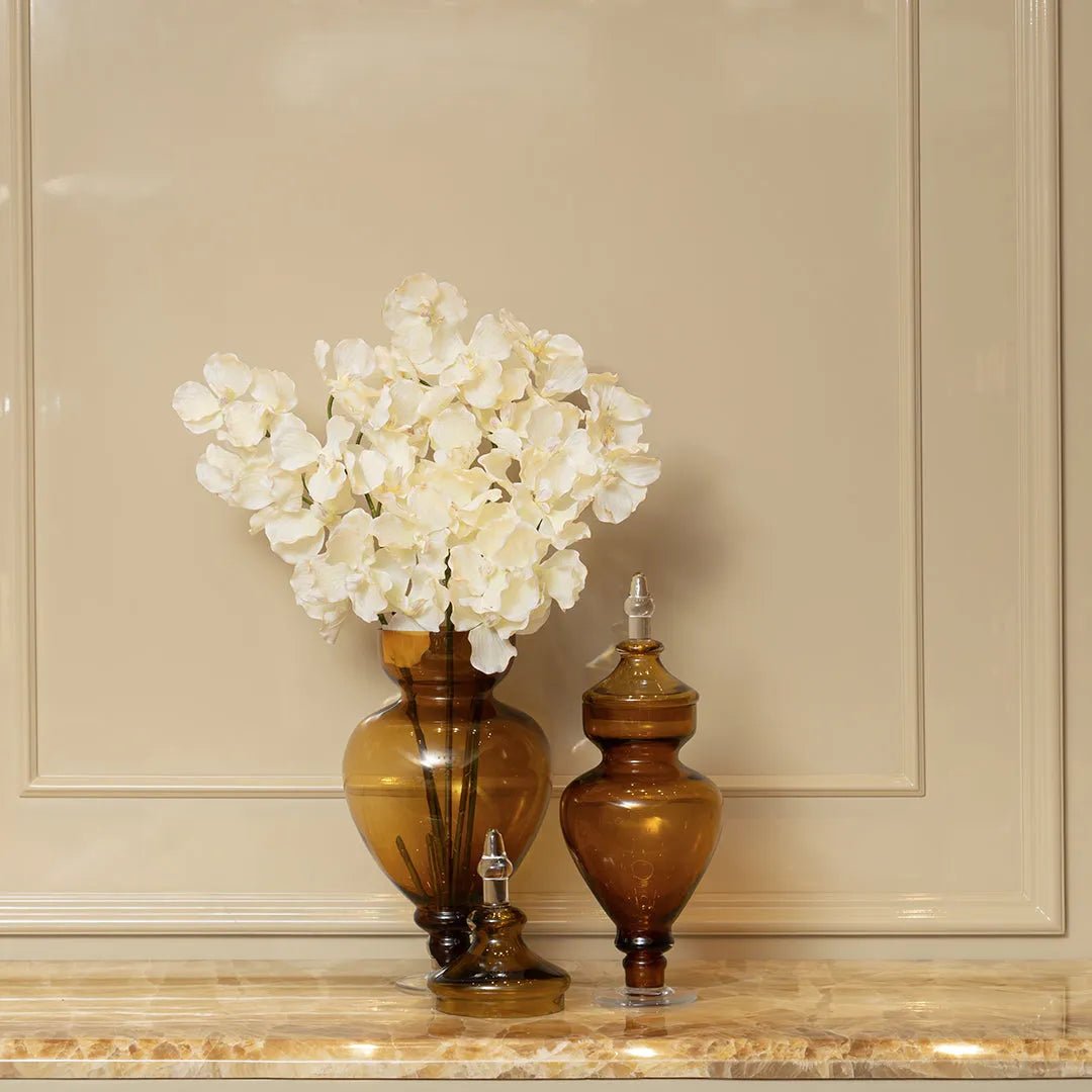 Vases Azzura Brown Luxury Vase With Lid - Daamaira Home and Living Ltd