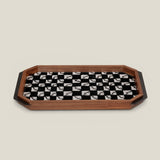Black And White Checkered Tray - Horse Hair — view 1