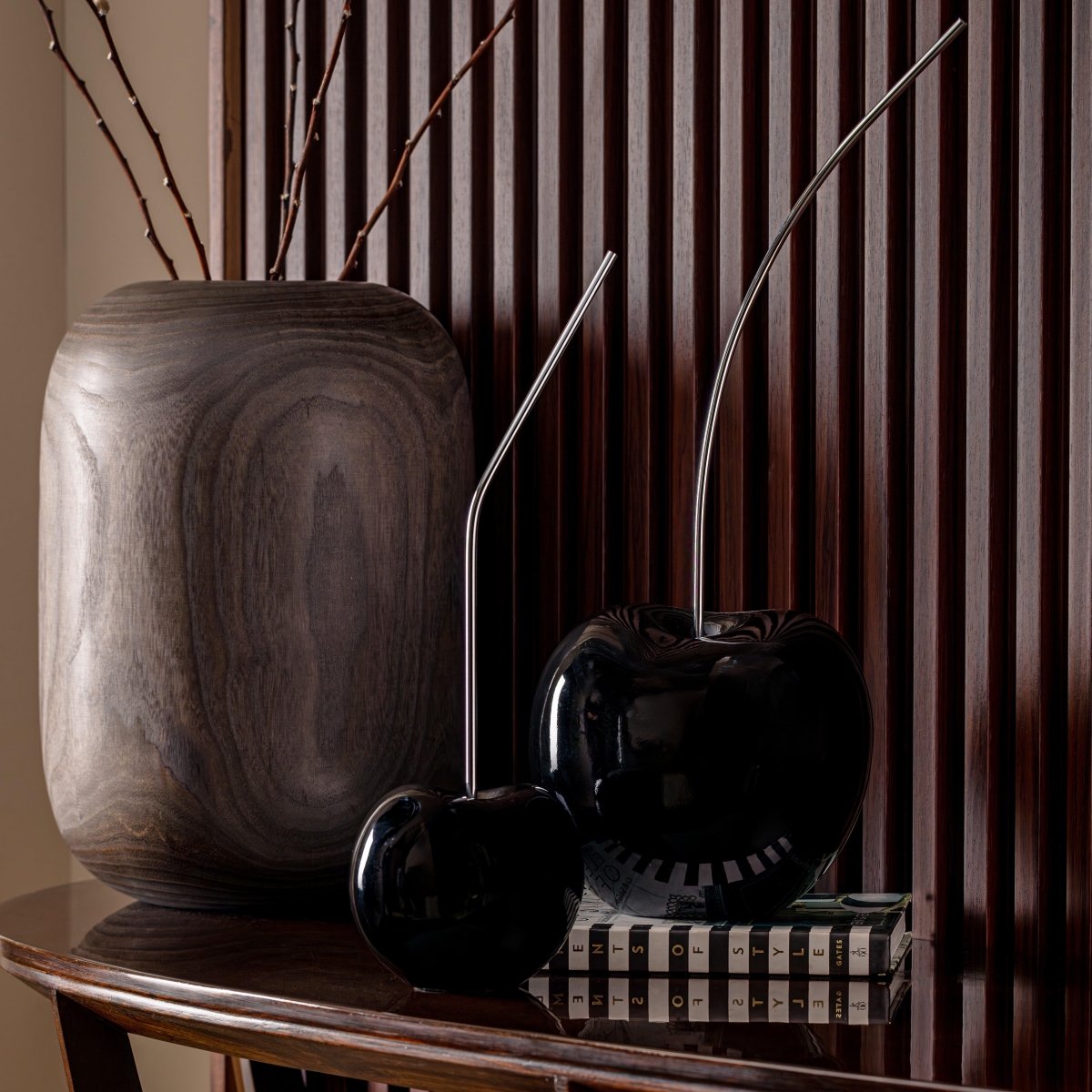 Sculptures & Figurines Black Cherry Decor Object Large - Daamaira Home and Living Ltd