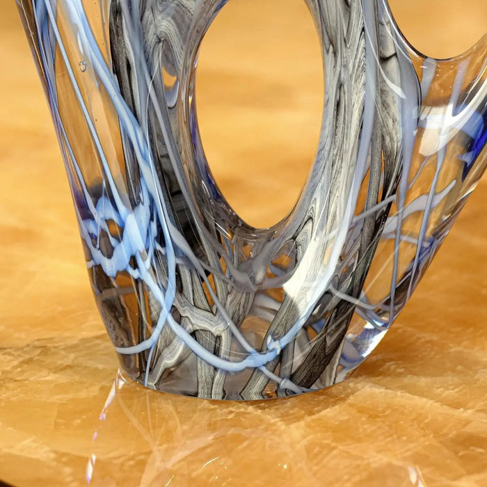 Blue Abstract Sculpture - view 2