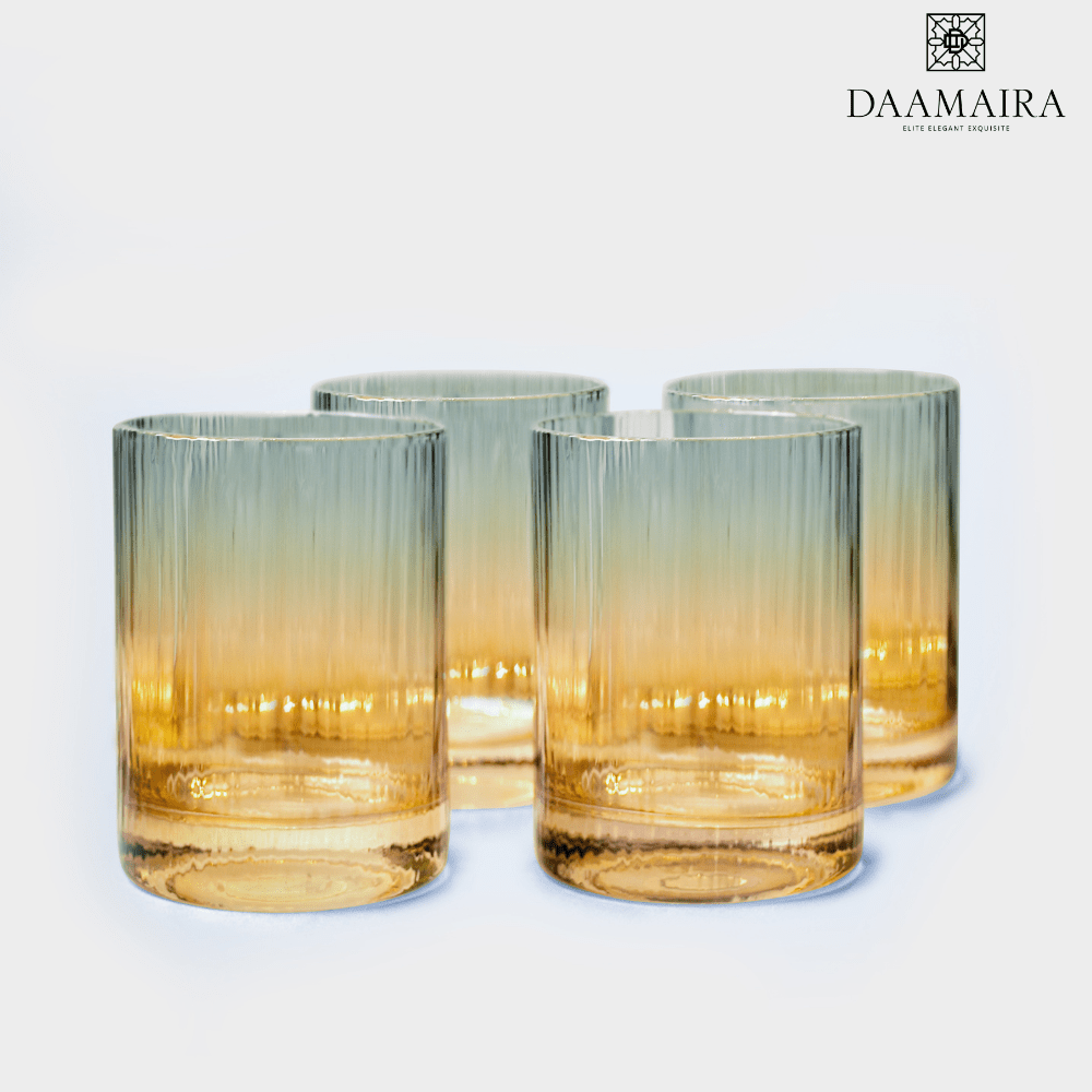 Drinking Glasses Blue And Amber Ombre Water Glass - Daamaira Home and Living Ltd