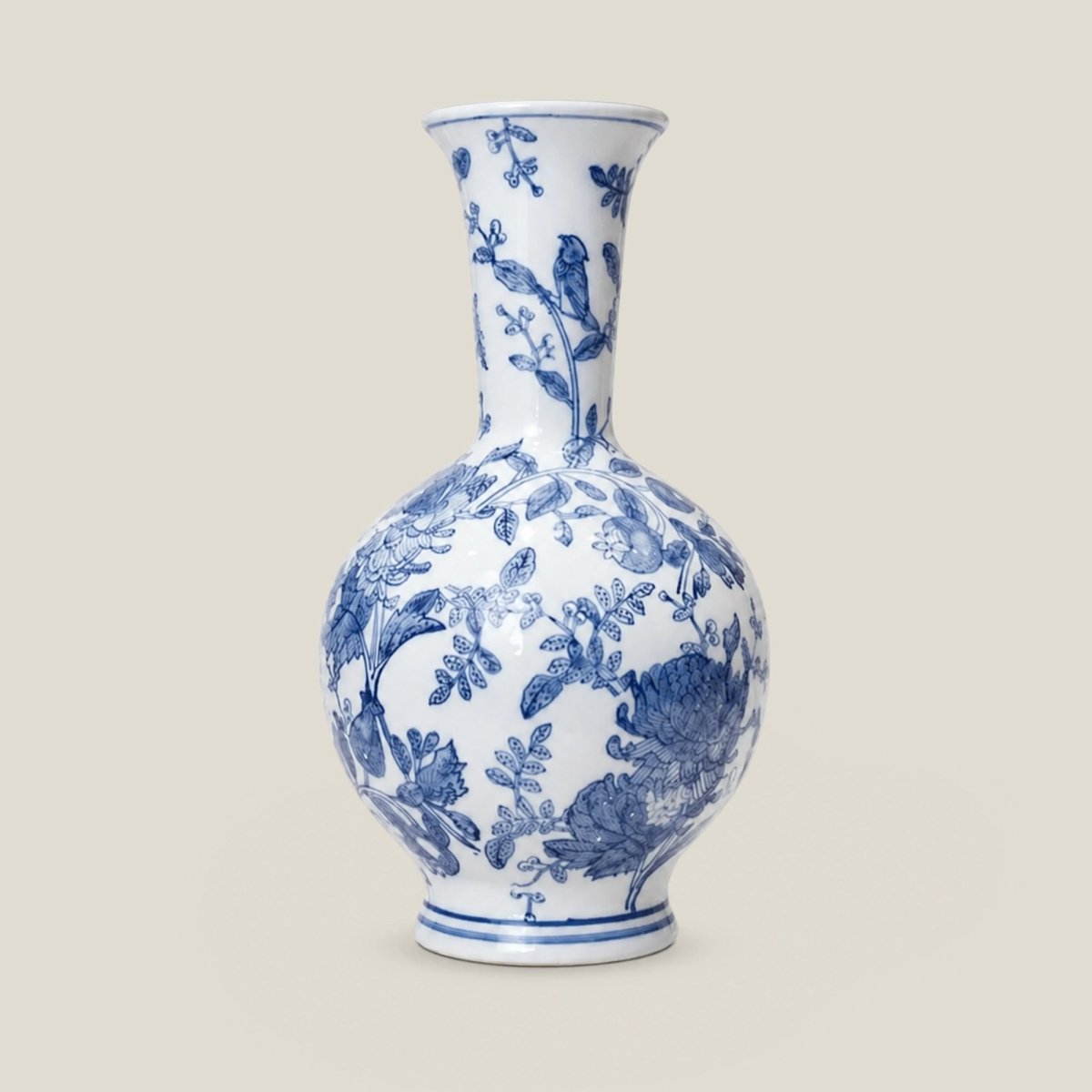 Sculptures & Figurines Blue and White Vase - S - Daamaira Home and Living Ltd