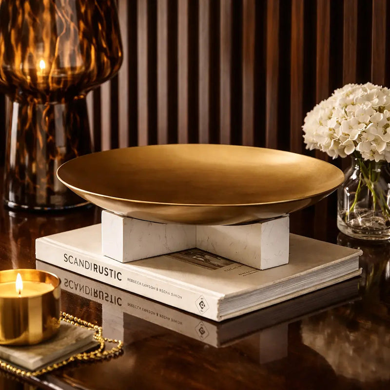 Brass Tray With Marble Stand — image 2