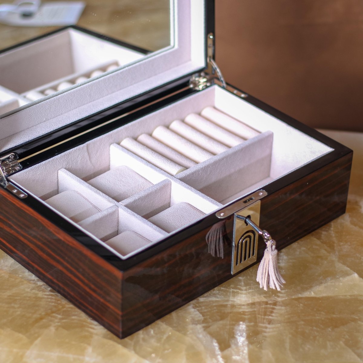 Storage Box Brilliance Time Piece/Jewel Box With Lock - Daamaira Home and Living Ltd
