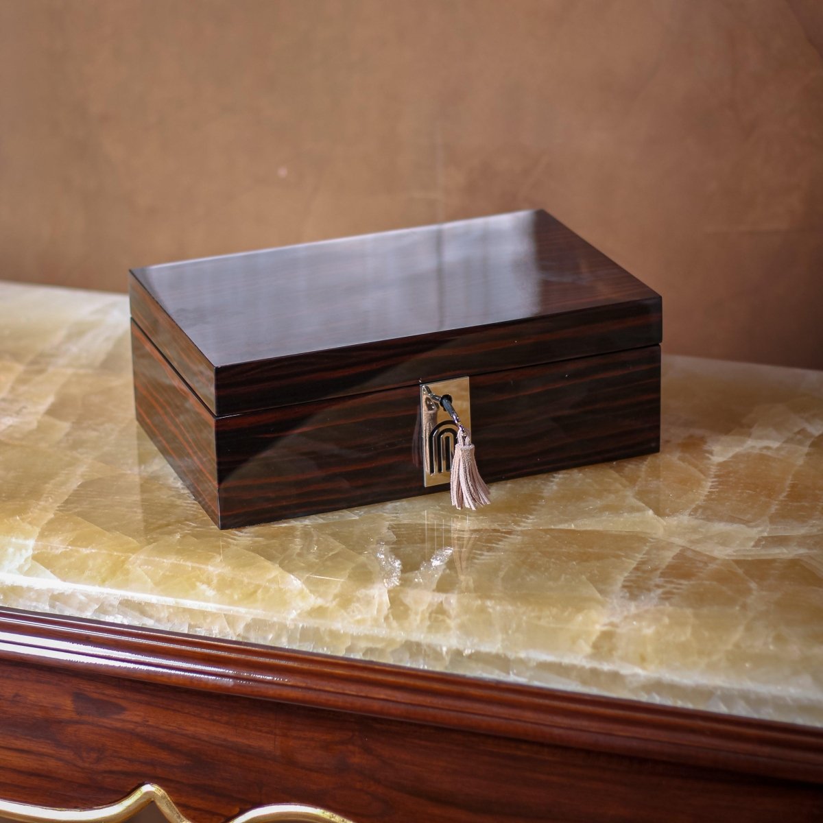 Storage Box Brilliance Time Piece/Jewel Box With Lock - Daamaira Home and Living Ltd