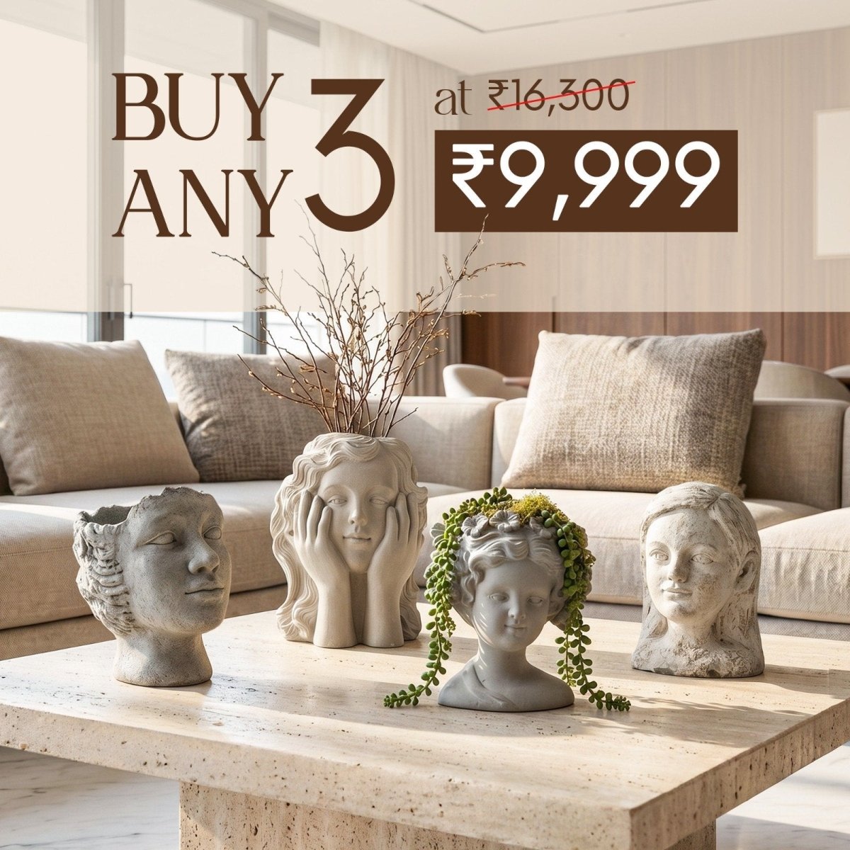 Sculptures & Figurines BUY ANY 3 CLASSIC ARCHIVE - Daamaira Home and Living Ltd