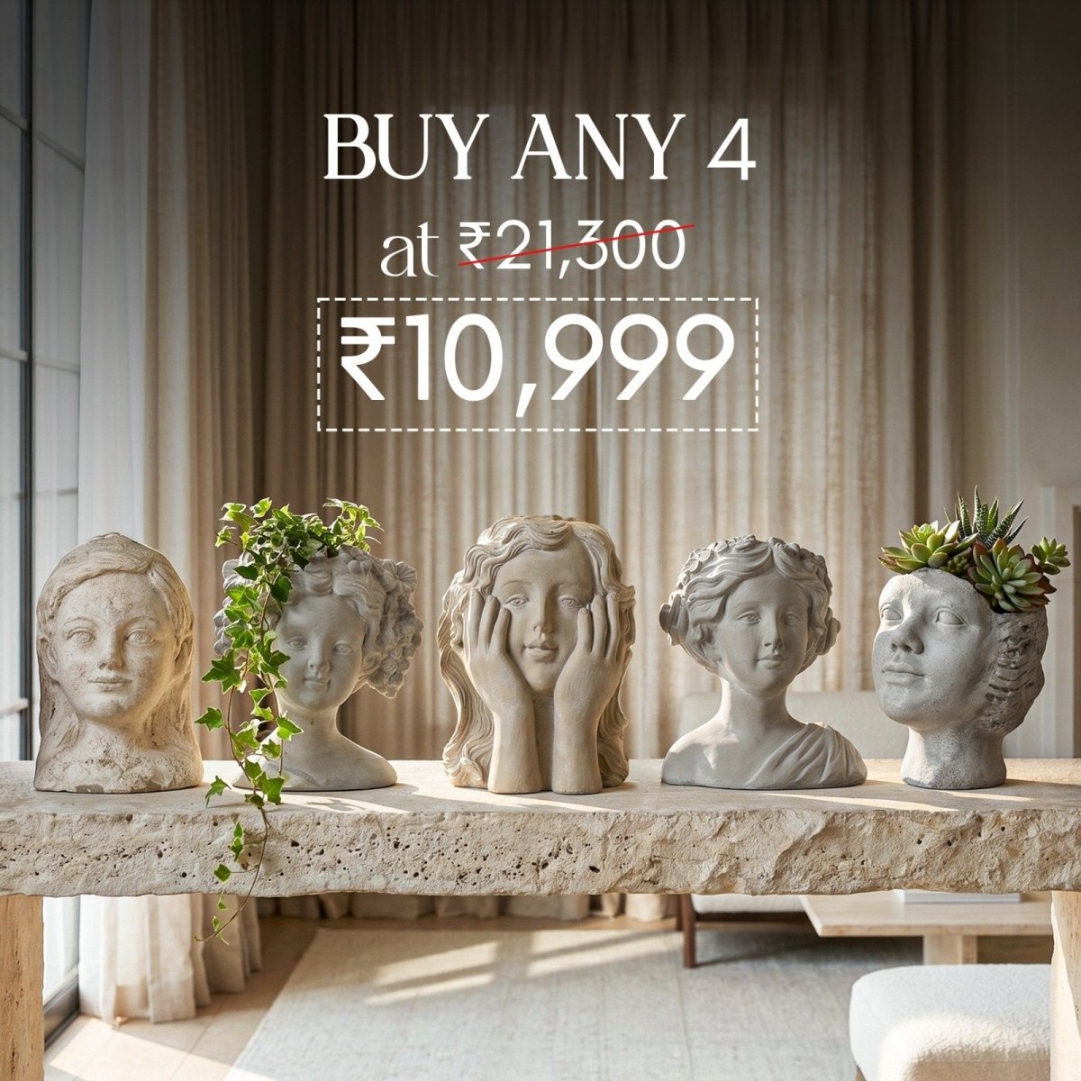 Sculptures & Figurines BUY ANY 4 CLASSIC ARCHIVE - Daamaira Home and Living Ltd