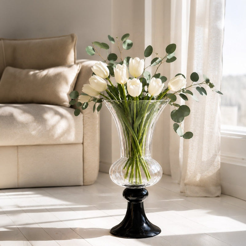 Caara Clear Vase With Black Base Tall — image 2