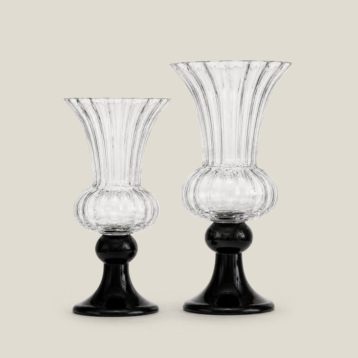 Caara Clear Vase With Black Base