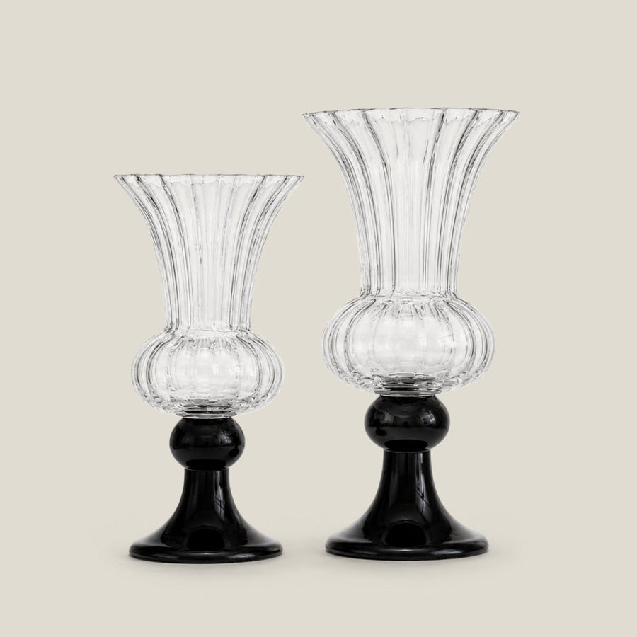 Caara Clear Vase With Black Base