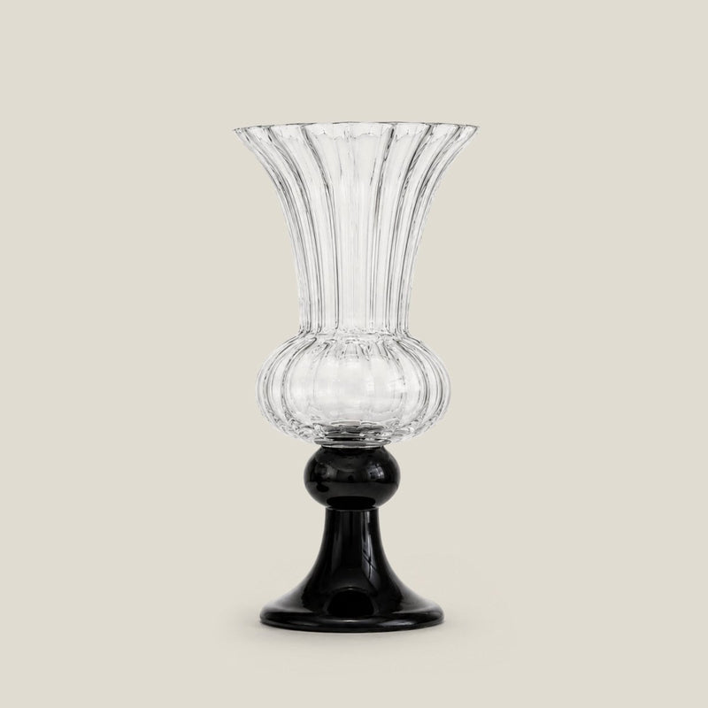 Caara Clear Vase With Black Base Tall — image 4