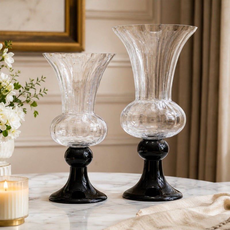 Caara Clear Vase With Black Base — image 2