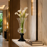Caara Clear Vase With Black Base — view 3