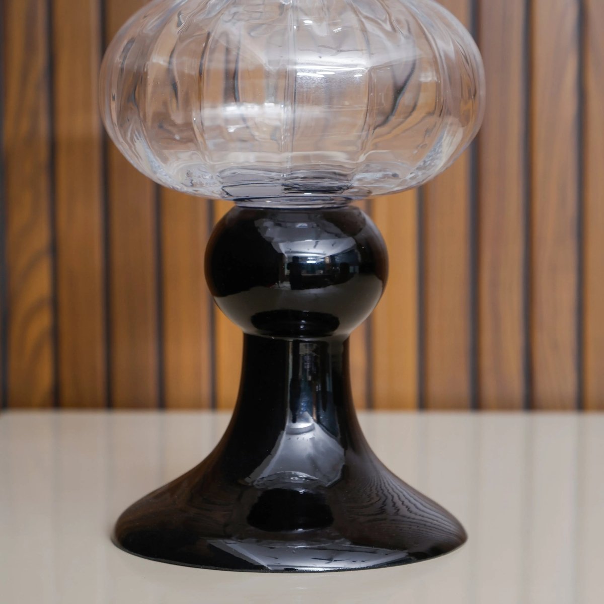 Vases Caara Clear Vase With Black Base - Daamaira Home and Living Ltd