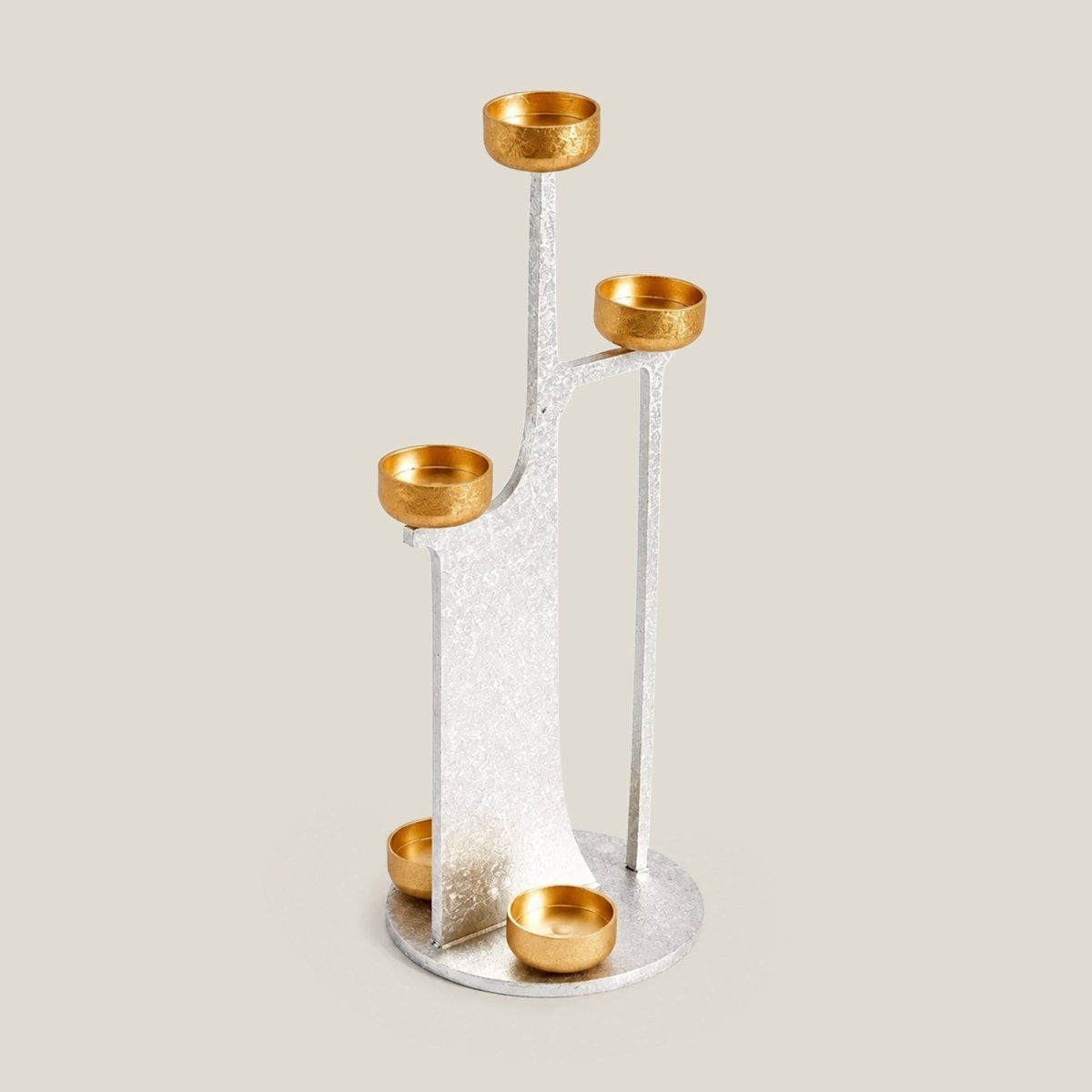 Candle Holders Celestial Silver Candle Stand - Daamaira Home and Living Ltd