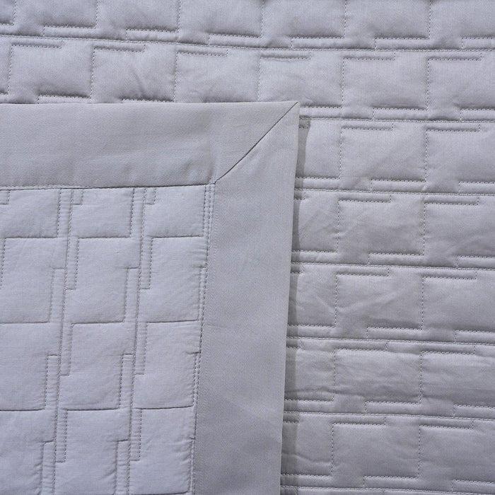 Chester Luxica Shark Skin 11PC Quilt/Quilted Bed Cover Set - Gray - Daamaira Home and Living Ltd