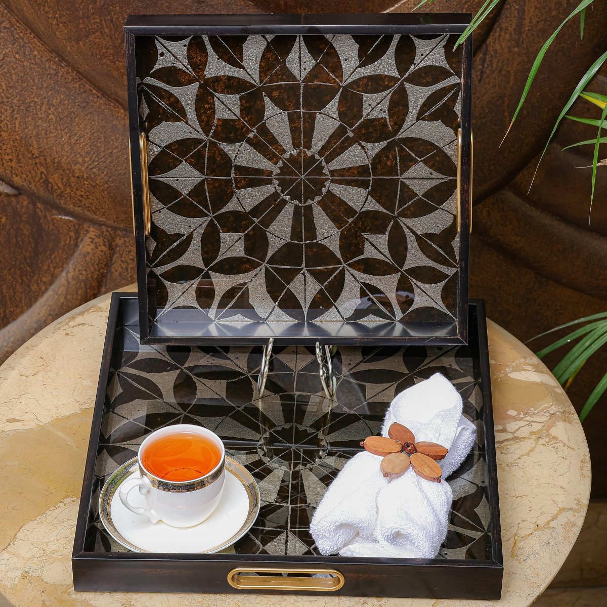 Serving Tray Classic Serving/Vanity Tray - Set Of 2 - Daamaira Home and Living Ltd