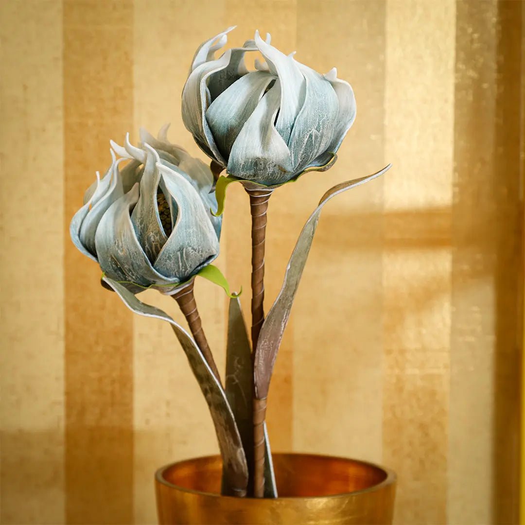 Daamaira Muted Teal Exotic Bloom Stems - Daamaira Home and Living Ltd