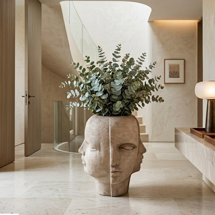 Dual Muse Planter Beige - 30 inches