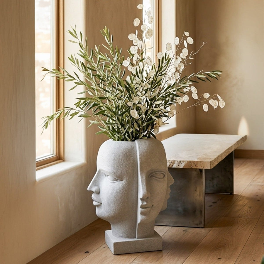 Dual Muse Planter (White) - 24 inches