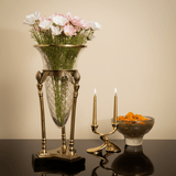 Elegant Brass and Glass Flower Vase — thumbnail 2