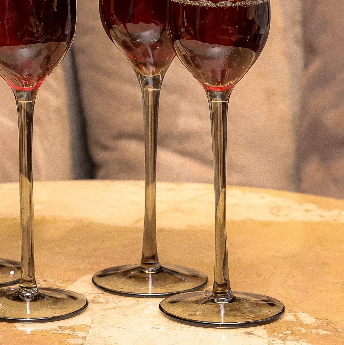 Drinking Glasses Emerald Set Of 4 Champagne Flutes - Daamaira Home and Living Ltd