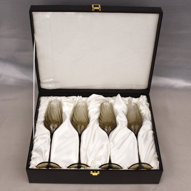Emerald Set Of 4 Champagne Flutes with Gift Box — image 4