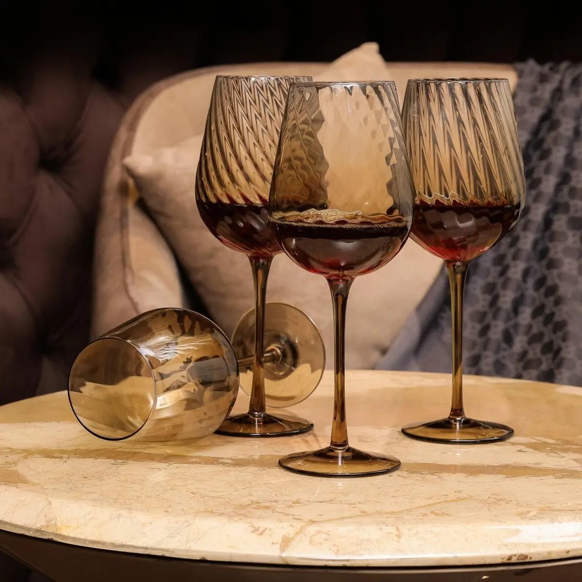 Drinking Glasses Emerald Set Of 4 Wine Glasses - Daamaira Home and Living Ltd