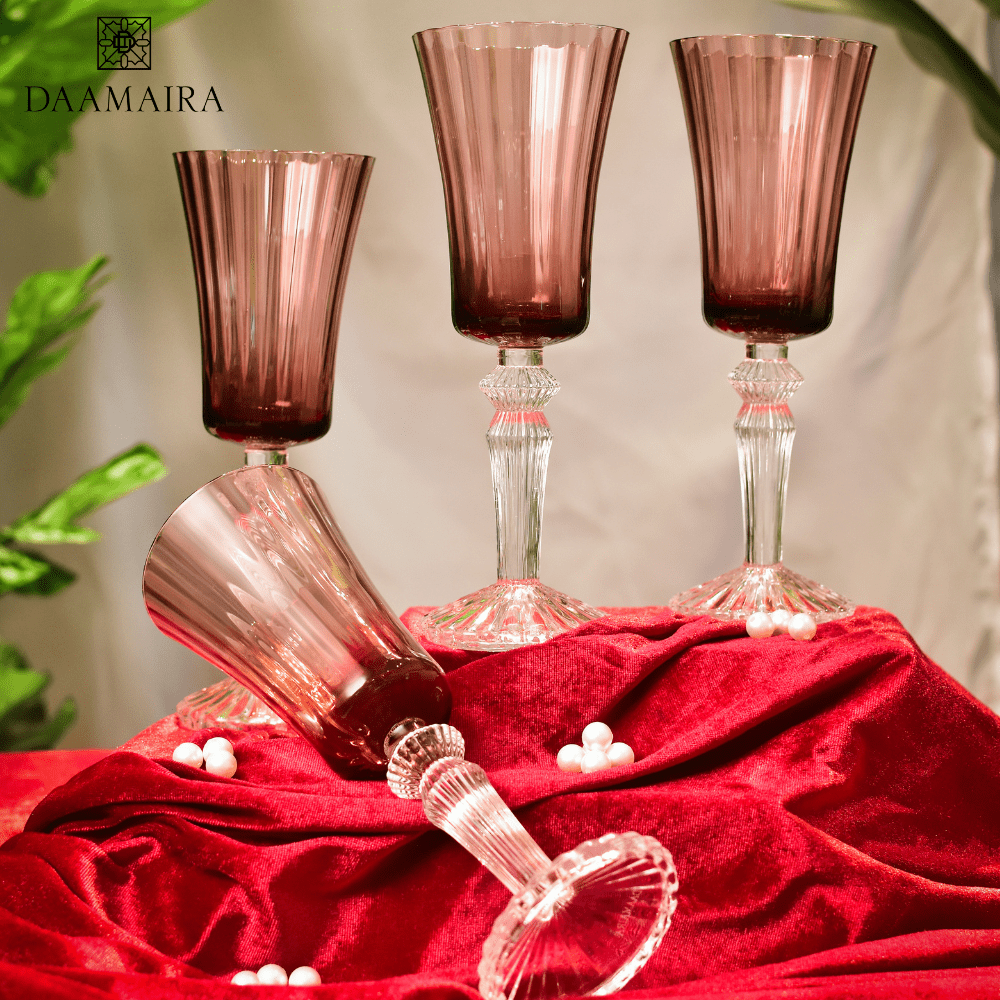 Drinking Glasses Emperador Wine Glass - Set of 4 with Gift Box - Daamaira Home and Living Ltd