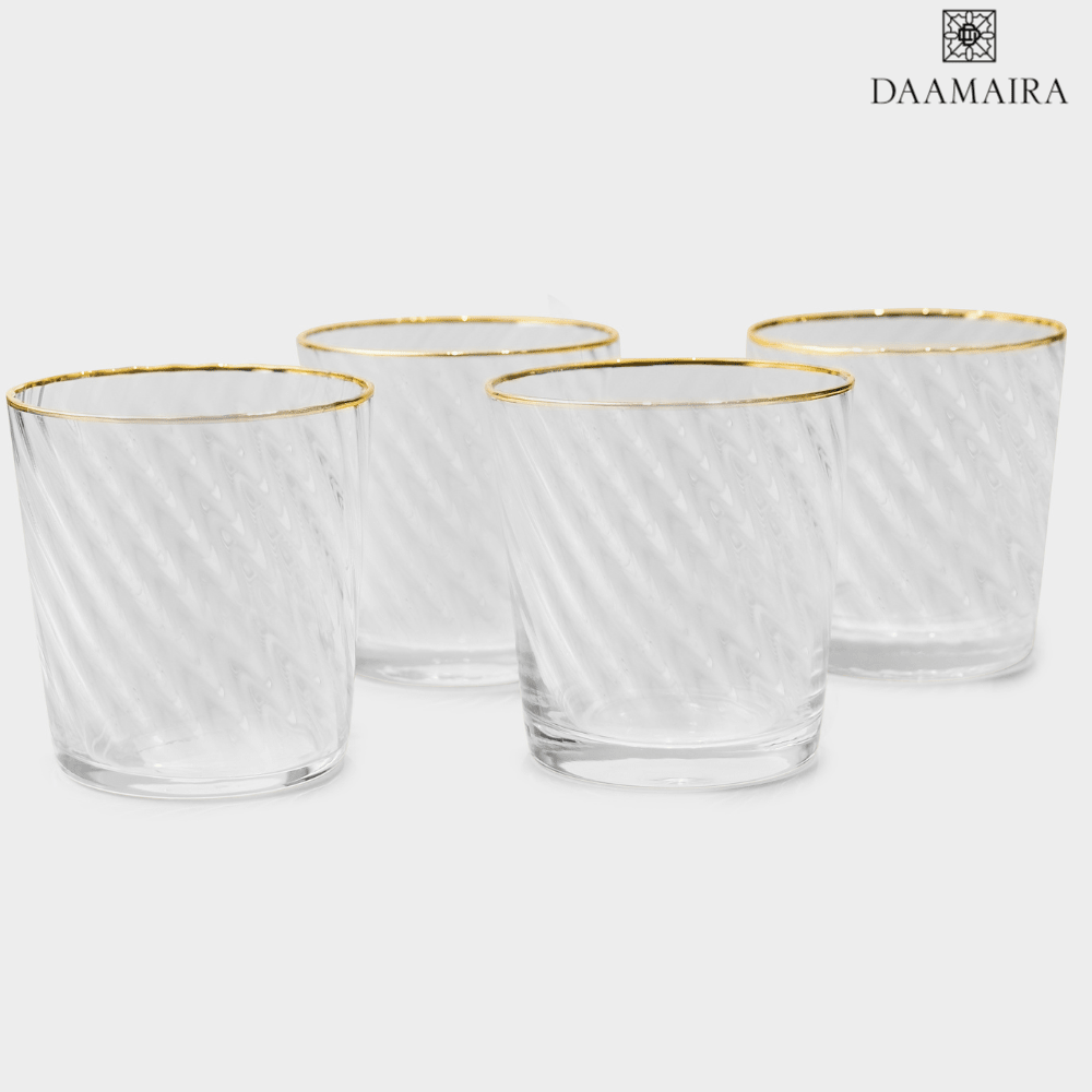 Drinking Glasses Finesse Set Of 4 Whiskey Glasses - Daamaira Home and Living Ltd