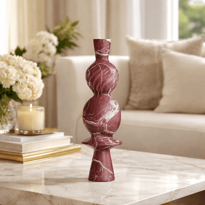 Geometric Marble Sculpture - Wine