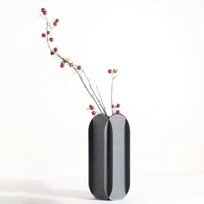 Geometric Smoke Grey Flower Vase — image 2